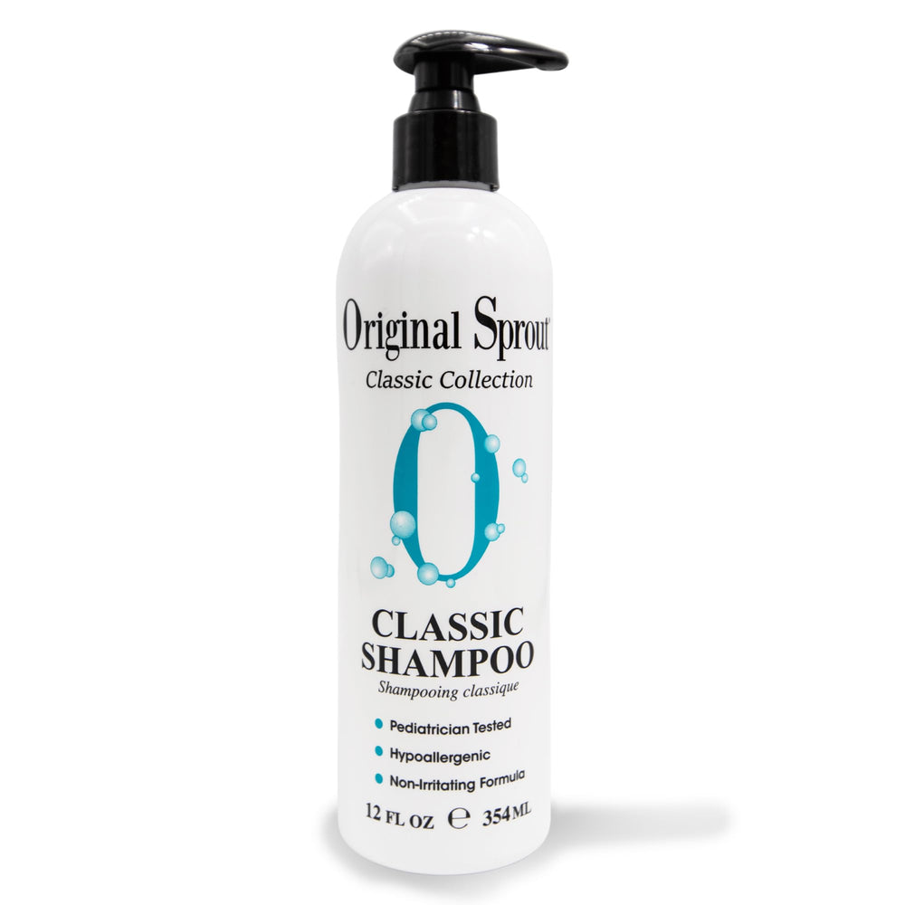 Original Sprout Classic Shampoo en botella de 12 onzas para cabello limpio y suave.