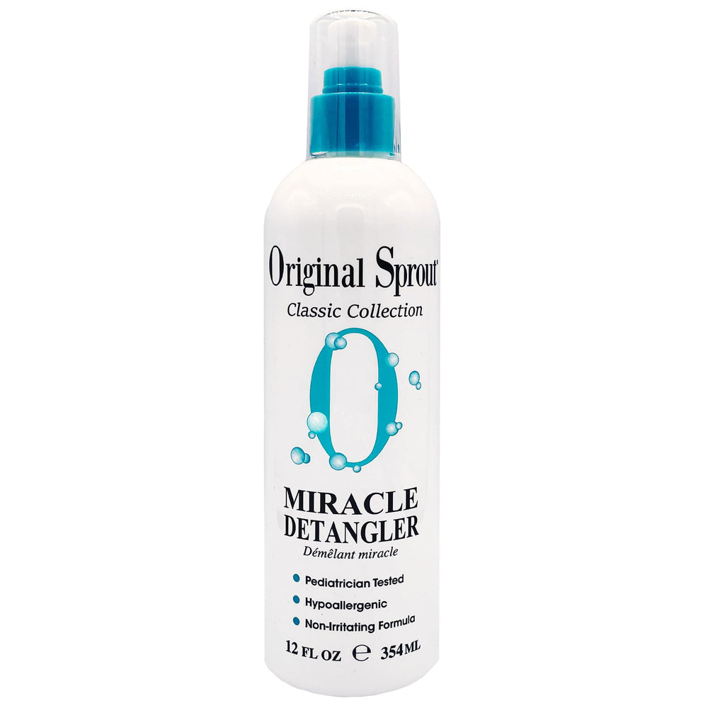 Original Sprout Miracle Detangler: botella en mano para desenredar sin grasa.