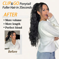 ORSUNCER ponytail sintético ondulado de 30 pulgadas para look diario