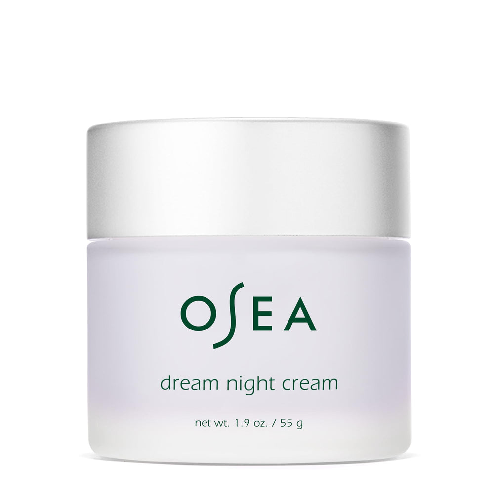 OSEA Crema Noche Ensueño: botella frontal para hidratación nocturna intensa.