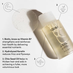 OUAI Champú Fino con keratina y biotina para cabello más fuerte y con cuerpo.