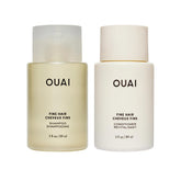 OUAI Champú Fino en tamaño viaje aporta volumen y limpieza suave.