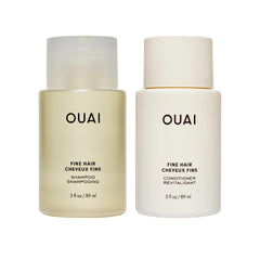 OUAI Champú Fino en tamaño viaje aporta volumen y limpieza suave.