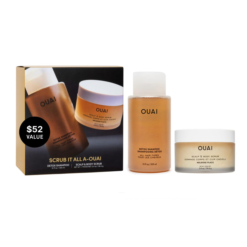 OUAI detox shampoo en botella para limpieza profunda del cuero cabelludo y brillo