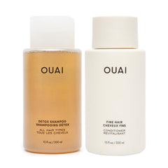 OUAI Detox Champú Clarificante en botella para eliminar acumulación y suciedad.