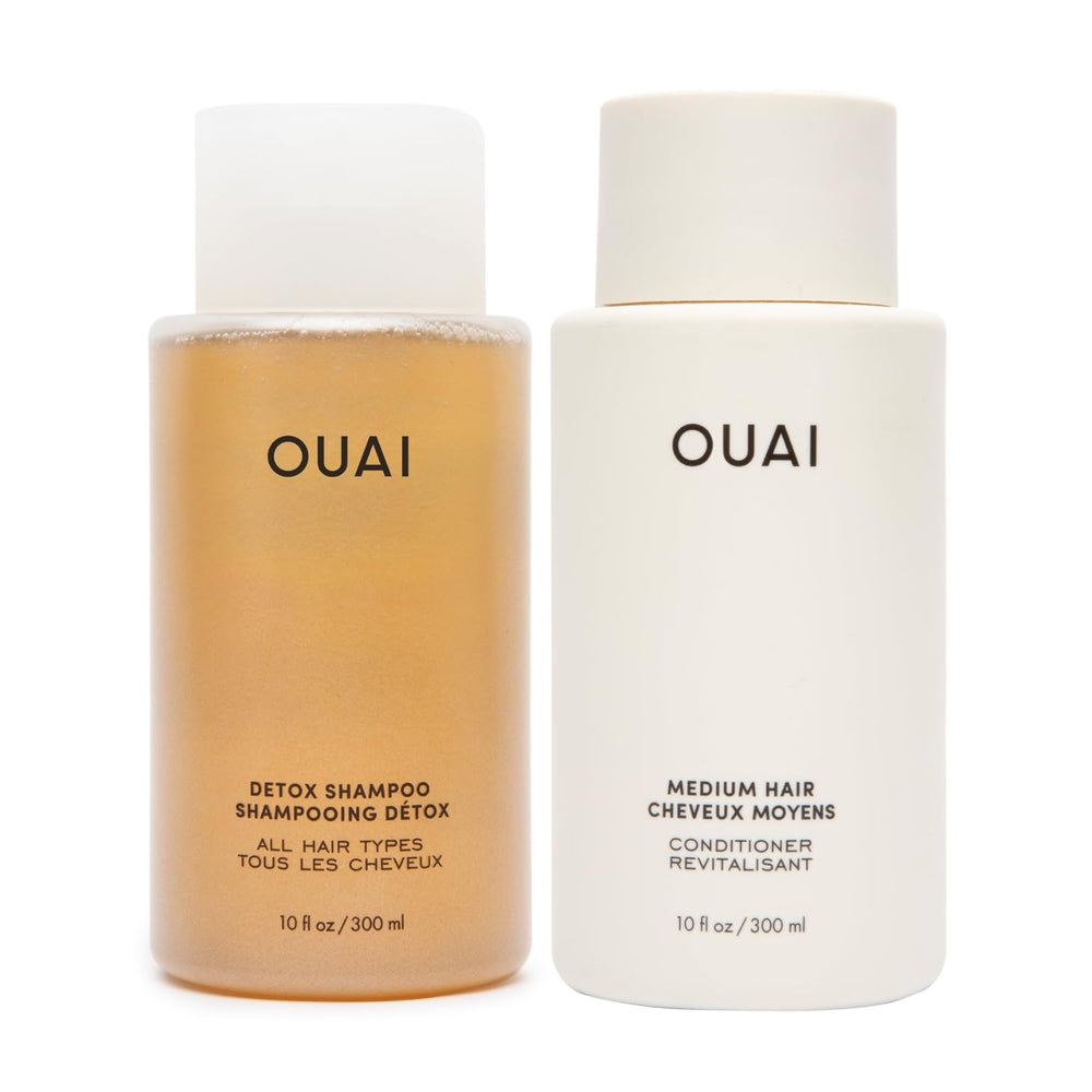 OUAI Detox Shampoing, bouteille purifie le cuir chevelu et élimine les résidus.