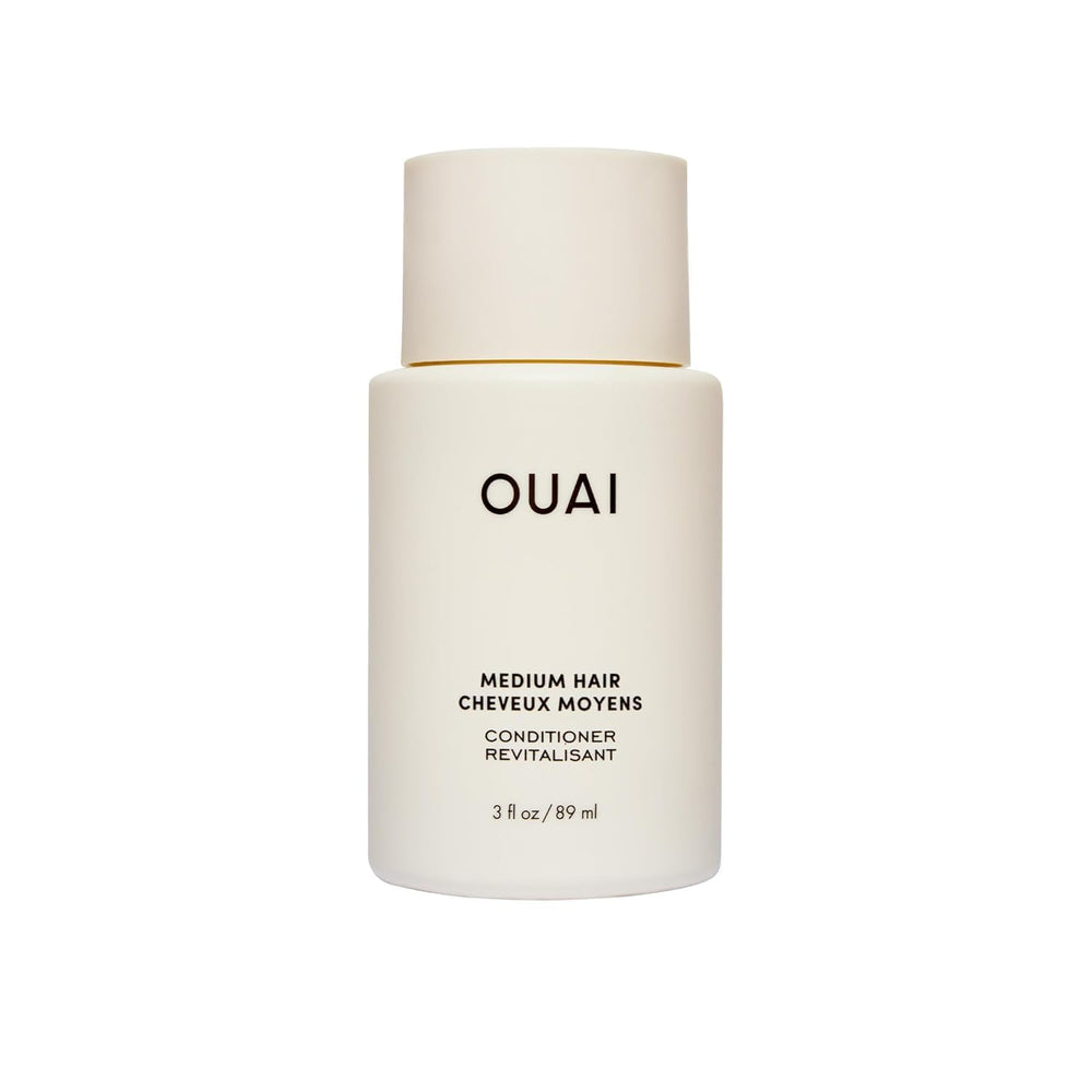 OUAI acondicionador medio en botella de viaje para cabello medio, más manejable y brillante