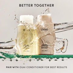 OUAI shampoo fino - textura sedosa y brillo suave para el cabello.