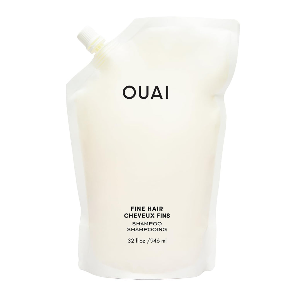 OUAI shampoo fino - relleno-botella para mayor volumen y practicidad diaria.