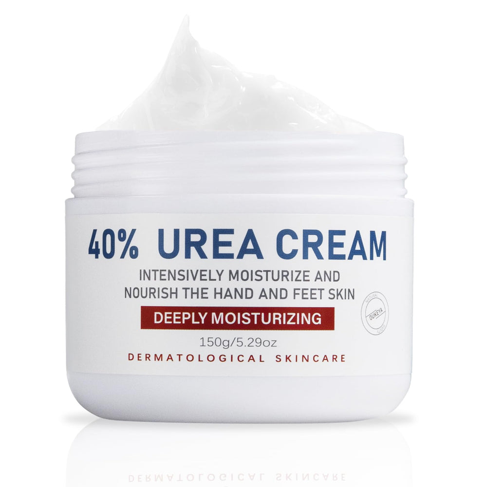 OUKEYA Urea 40% crema para pies, textura suave y alivio de sequedad.