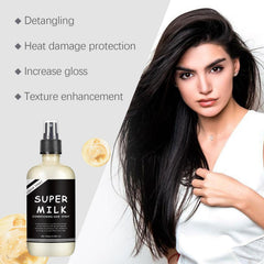 OUKPANE SuperMilk Primer con aceites naturales ofrece hidratación ligera para cabello.