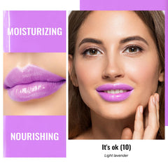 Brillo labial de Oulac con acabado translúcido y efecto brillante.