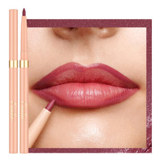 Delineador labial Oulac rosado retráctil para definición duradera