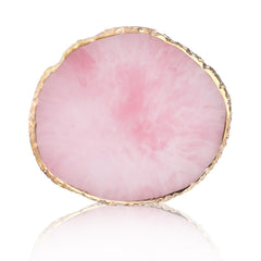 Ouligay, paleta para arte de uñas en resina con borde dorado para mezclar esmaltes.