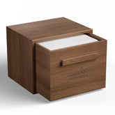 Ourmed Life boîte-noyer pour serviettes visage, rangement élégant et durable.