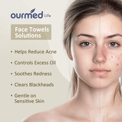 toallas faciales desmaquillante de ourmed life sin residuo de maquillaje, suave y eficaz