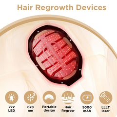 Casque OVEKPA avec 162 diodes laser pour stimulation du cuir chevelu.