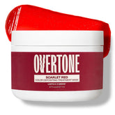 oVertone – Bouteille de colorant écarlate dépose une teinte vive sur les cheveux.