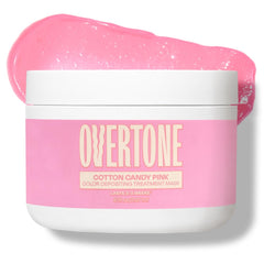 Overtone conditionneur-coloration rose barbe-a-papa en flacon, couleur vivante et nourrissante.