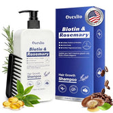 La bouteille OVEXLIO Shampoing Croissance Cheveux Biotine et Romarin – cheveux plus forts