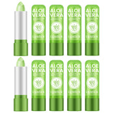 Ownest bálsamo labial de aloe vera con cambio de color y empaque compacto.
