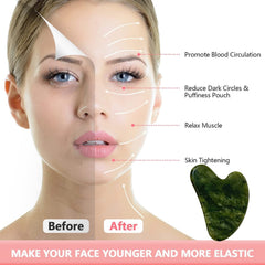 OXT Gua Sha rostro para frente y mejillas, favorece la circulación y relajación.