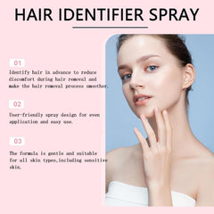 Step-by-step use of OYB Hair Identifier Spray before shaving.