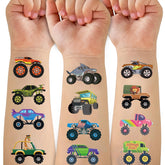 Tatuajes temporales Ozepao Monster Trucks: 10 hojas para fiestas divertidas y seguras.