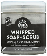 Pacha Soap exfoliante espumoso con hierba limón para exfoliar la piel.