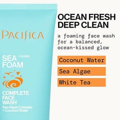 Pacifica espuma limpiadora facial suave para uso diario.