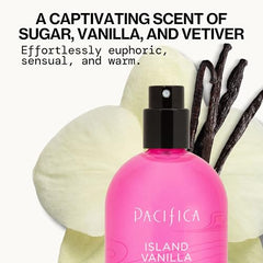 Pacifica Island Vanilla: atomizador para uso diario con pulverización precisa.