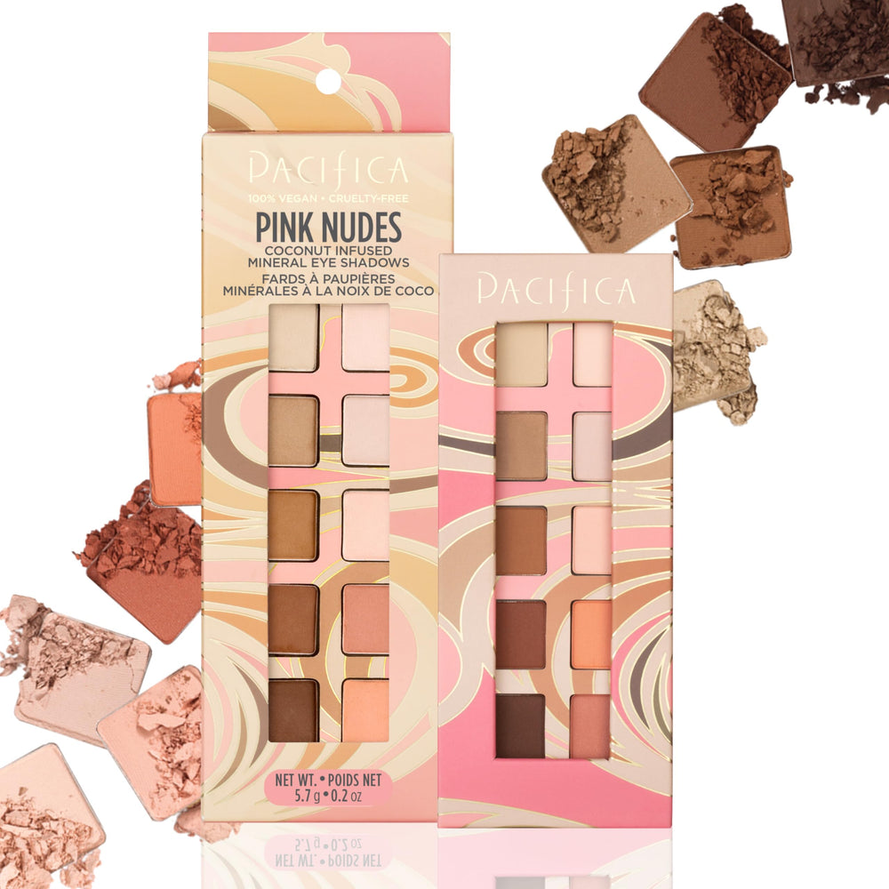 Paleta Pacifica Pink Nudes completa para looks neutros duraderos y fáciles de mezclar.