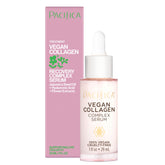 Frasco de Pacífica Serum Vegano con complejo de colágeno, hidratación intensa para piel seca.