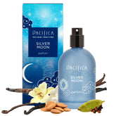 Pacifica Silver Moon bottle front view, showcasing a vegan gourmand fragrance for everyday wear.