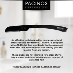 Pacinos Derma Blades: cubiertas de seguridad para dermaplaning seguro.