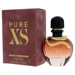 Paco Rabanne Pure XS, envase dorado elegante, perfecto para regalo o momentos especiales.