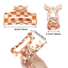 Paderison pinza ajedrez rectangular naranja-blanco para estilos creativos.