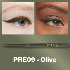 Palladio delineador retráctil oliva color intenso y cremoso para trazo suave.