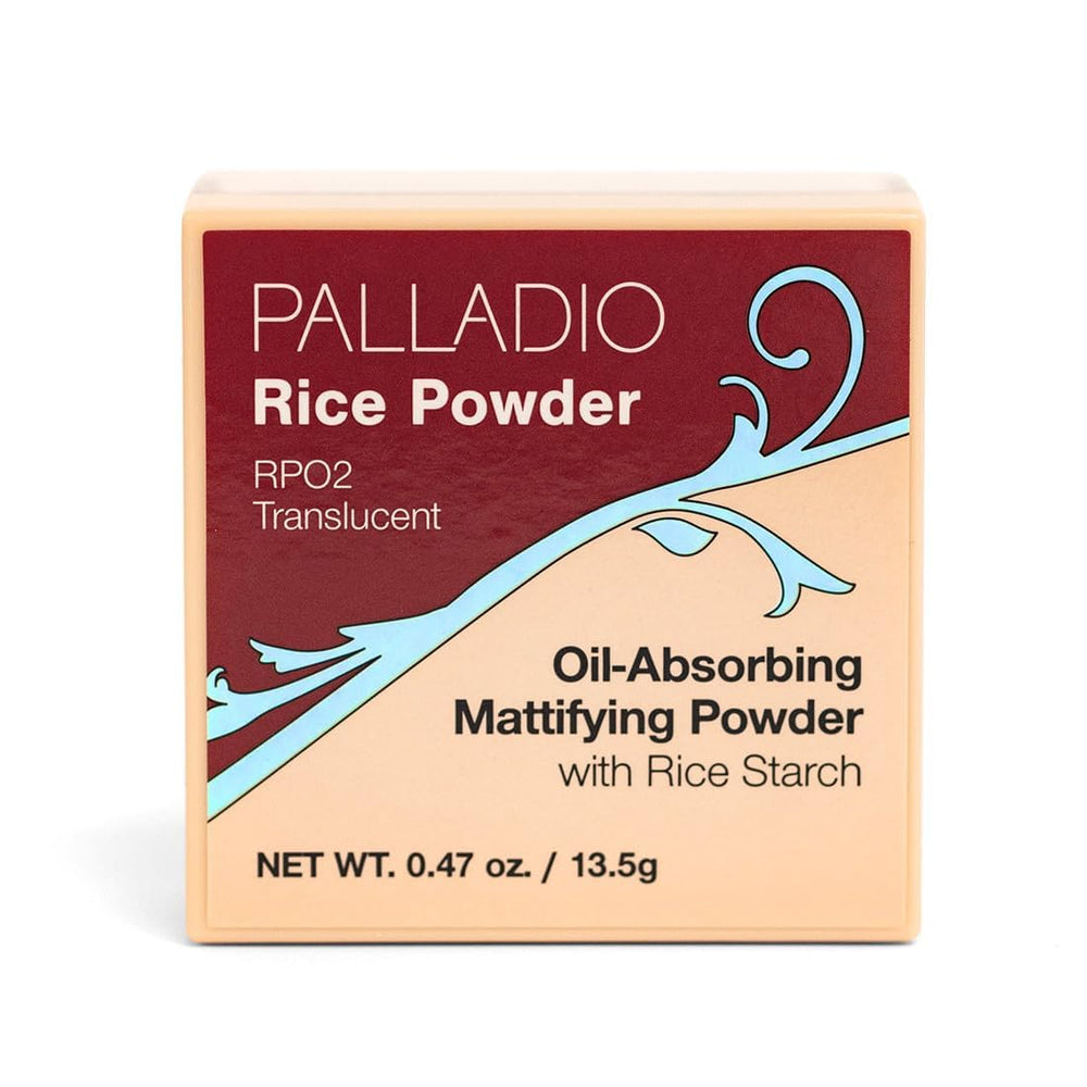 Palladio Polvo de Arroz, aplicación con brocha para fijar maquillaje y controlar brillos