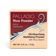 Palladio Polvo de Arroz, aplicación con brocha para fijar maquillaje y controlar brillos