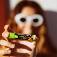 Panama Jack SPF 45 lip balm vanilla offers soft texture and sun defense.
