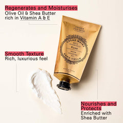 Panier des Sens crema manos rosa, aplicación rápida que se absorbe sin residuo.