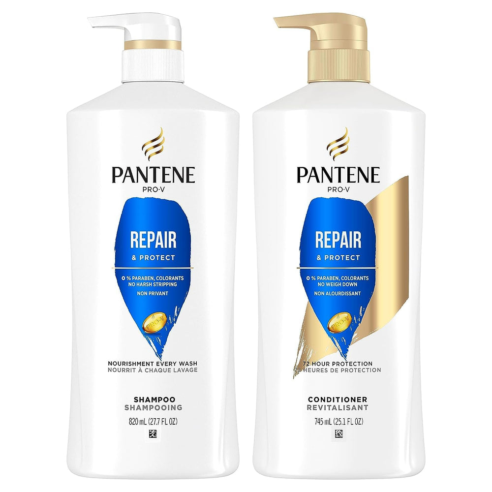 Pantene Champú Reparación y Protección, botella frontal que fortalece cabello dañado.