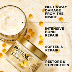 Pantene Miracle Rescue perlas Pro-V derretidas brindando nutrición instantánea