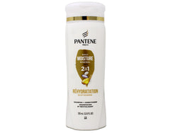 Pantene Pro-V Daily Moisture Renewal 2 en 1, botella; hidratación profunda y suavidad.