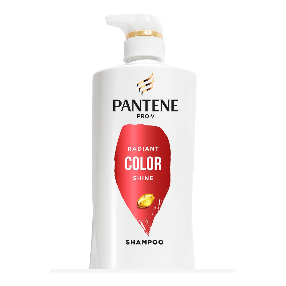 Pantene PRO-V Radiant Color Shine champú, vista frontal, brillo duradero y color vibrante.