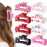 PANTIDE clip cabello con corazón candy rosa, para peinados seguros durante todo el día