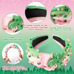Pantide diadema detalle cristales verdes para maquillaje y peinado.