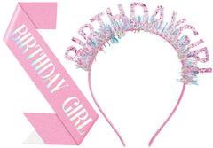 Papoopy diadema de cumpleaños para mujer, cómodo y elegante para fotos del evento.