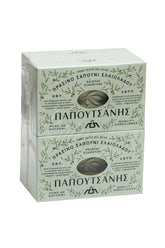 Papoutsanis jabon castilla con aceite de oliva: barras de 4 unidades, sin perfume, para piel sensible.